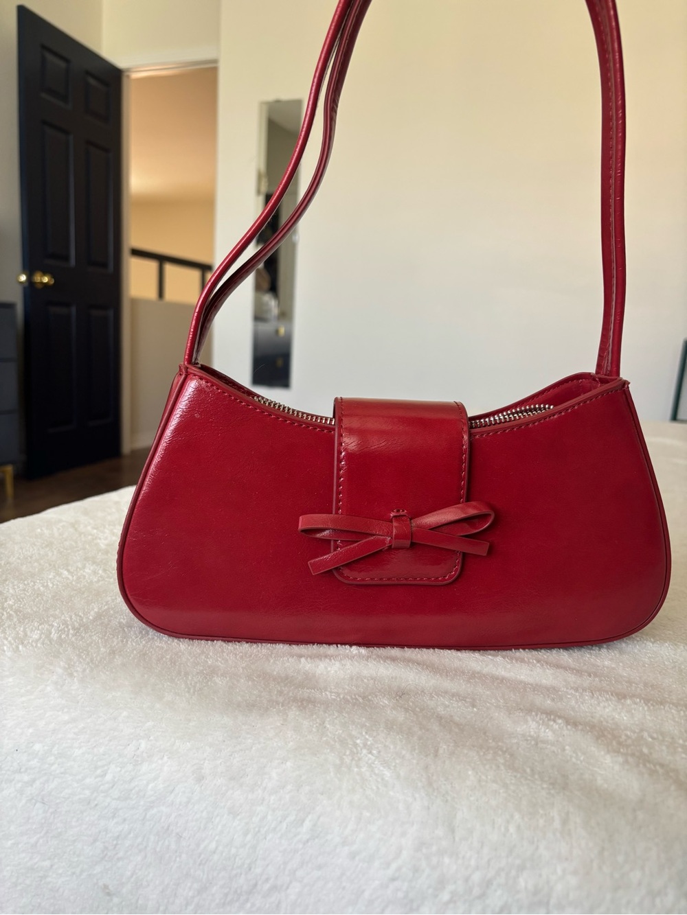 Red Bow Shoulder Bag for Women -